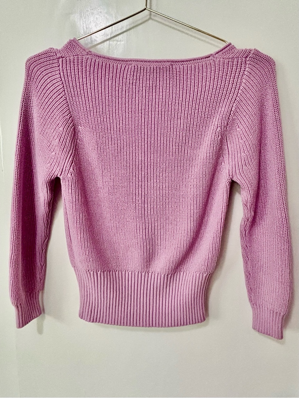 Zara| Lilac Ribbed V-Neck Knit Bodycon Sweater Sz M - Picture 5 of 7